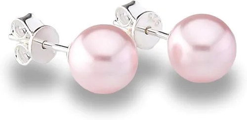 Miniatura 2 de Genuine Fine European Crystal 8mm Round Simulated Pearl S925 Solid Sterling Silver Stud Earrings For Women