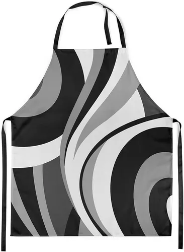 Miniatura 13 de Castle Fairy Delantal de cocina geométrico en espiral, moderno delantal impermeable con rayas simples para adultos (sin bolsillo), 31 x 26 pulgadas