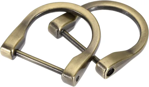 uxcell Anillos en D de herradura en forma de U, hebilla de grillete atornillada Bronce claro
