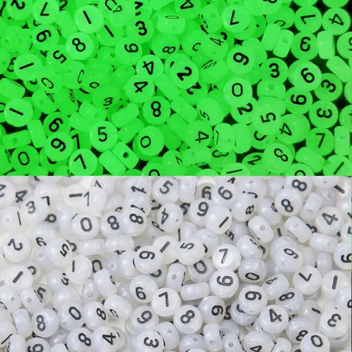 Miniatura 9 de 1000 cuentas acrílicas de números del 0 a 9 cuentas redondas mixtas de 0.16 x 0.27 pulgadas para hacer joyas, pulseras, collares, llaveros