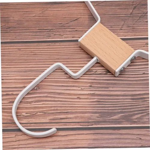 Miniatura 8 de Alipis Perchas de metal de madera, ganchos resistentes para el hogar, diseño ranurado, moderno, perchero, 360, giratorio, elegante