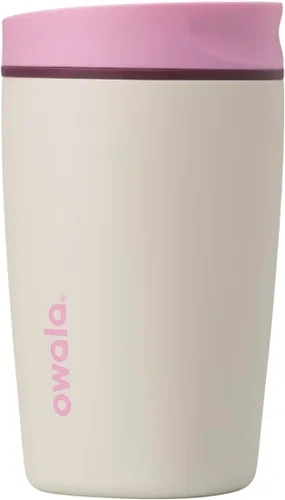 Miniatura 8 de Owala SmoothSip Slider - Vaso de café aislado de acero inoxidable, reutilizable, taza de café helado, taza de viaje para café caliente, sin BPA, 12