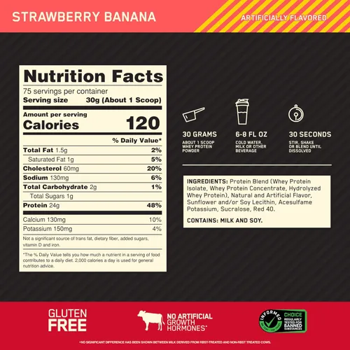 Miniatura 3 de Optimum Nutrition Estándar dorado 100% Proteína de Suero de Leche en Polvo, Pie de lima, 1.8 Libra