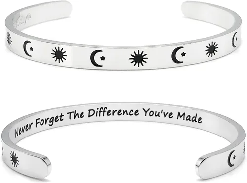 Miniatura 62 de Dczosily Pulseras inspiradoras para mujer, de acero inoxidable, pulseras motivacionales, regalos personalizados para mejores amigas