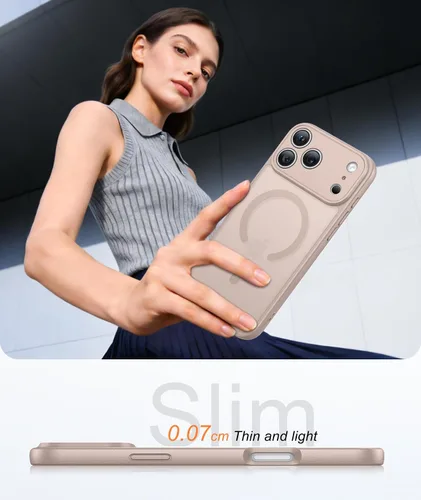 Miniatura 264 de FNTCASE Funda para iPhone 17 Pro: Fundas delgadas translúcidas de color azul claro compatibles con MagSafe, protección completa de la cámara
