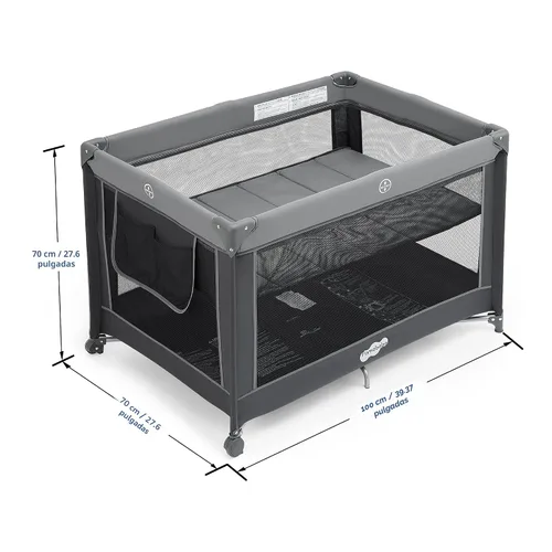 Miniatura 6 de Pamo Babe Corralito Portátil Plegable Parque Infantil Cuna Portátil para Bebés y Niños Pequeños Gris-Carbón
