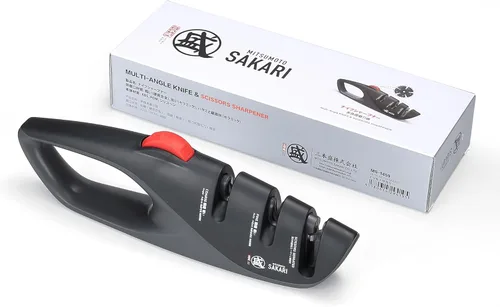 Miniatura 9 de MITSUMOTO SAKARI Afilador de cuchillos japonés de 3 etapas, afilador de cocina ajustable con ranuras gruesas, finas y para tijeras para cuchillos