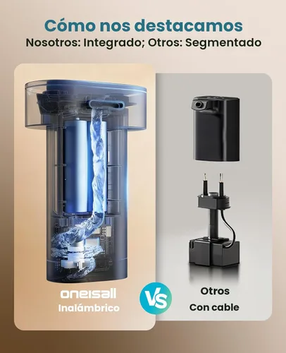 Miniatura 6 de oneisall Fuente de agua inalámbrica para gatos: fuentes de agua inalámbricas para mascotas de 74 oz/2.2 L, bomba SilentFlow™ integrada ultra