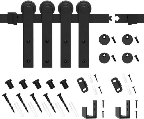 Miniatura 6 de WINSOON - Kit de accesorios para puerta corrediza de minigranero de 4 pies, para puertas dobles corredizas, soportes pequeños de TV, armarios