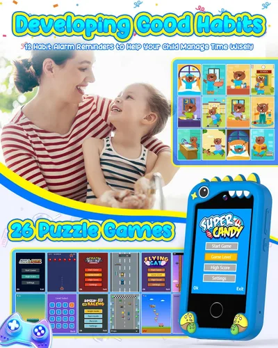 Miniatura 6 de BESTOONE Juguete de teléfono inteligente para niños y niñas de 3 a 8 años, sin Internet/llamadas, cámara HD, reproductor de MP3