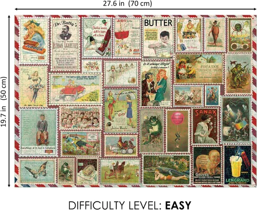 Miniatura 3 de Western Wild Rompecabezas (sellos desquiciados) - Rompecabezas de 1000 piezas - No AI Art Ever - Rompecabezas divertidos para adultos - Anuncios