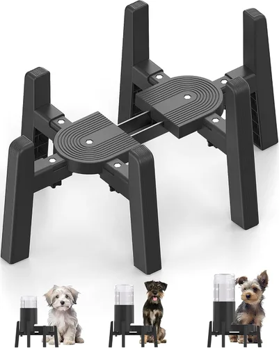 Miniatura 16 de CZPET Soporte dispensador de agua para perros, soporte para comederos automáticos de mascotas, soporte elevado ajustable de ancho y altura