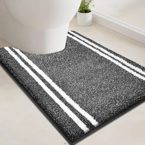 Miniatura 23 de PURRUGS Alfombra de baño antideslizante, lavable a máquina, 20 x 24 pulgadas, en forma de U, súper absorbente y de secado rápido, tapete de baño