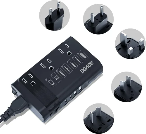 Miniatura 10 de DOACE Convertidor de 220 V a 110 V para viajes europeos - Convertidor de voltaje de 350 W de EE. UU. a Europa con 4 cargadores QC+PD para usar Blanco