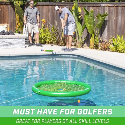 Miniatura 5 de GoSports Splash Chip - Juego de golf flotante, incluye objetivo de astillado, 16 pelotas de golf de espuma, 1 alfombrilla de astillado y cuerdas