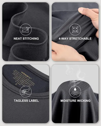 Miniatura 4 de WEERTI Ropa interior térmica para hombre, capa base de tela polar con forro polar