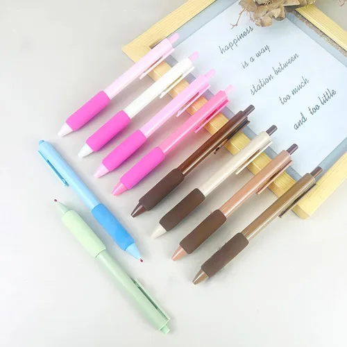 Miniatura 8 de 8 bolígrafos retráctiles estéticos de gel, bolígrafos de escritura de tinta con punta fina suave de 0.020 in, bolígrafos de impresión novedosos