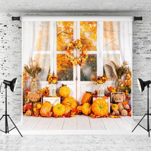 Miniatura 6 de Kate Fondo de fotografía para el día de Acción de Gracias, otoño, calabaza, decoración del hogar, fondo para niños, fiesta, estudio (7 x 5 pies)