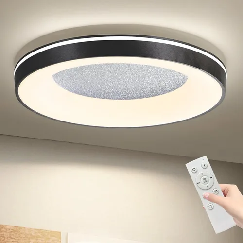 Miniatura 18 de Lámpara de techo de montaje empotrado de 15.7 pulgadas, lámpara de techo LED redonda de 40-60 W, lámpara de techo moderna y delgada, luces de techo