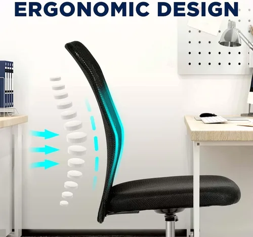 Miniatura 6 de HHS Silla ergonómica de oficina, silla de escritorio barata, silla de computadora de malla, soporte de espalda, moderna silla giratoria ejecutiva