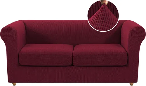 Miniatura 9 de Funda para silla Chesterfield de 2 piezas para sofá de 1 cojín, fundas para silla de brazo alto, 1 asiento, alta elasticidad, lavable, protector