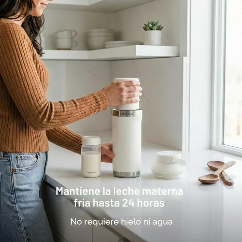 Miniatura 2 de Baby Brezza Enfriador de leche materna portátil todo el día, gran capacidad de 20 z, botella de viaje aislada incluye 2 paquetes de hielo + 2