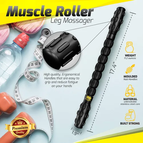 Miniatura 2 de Physix Gear - Rodillo de masaje muscular para piernas, rodillo de masaje para tejido profundo para atletas, rodillo muscular de terapia física