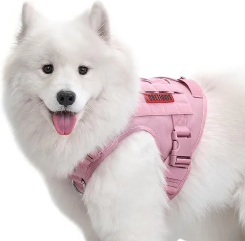 Miniatura 17 de Arnés táctico para perro, arnés de cuerpo completo para perro con mango, chaleco resistente para perro para senderismo, entrenamiento, perros