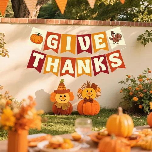 Miniatura 4 de Cartel de Acción de Gracias, cartel de agradecimiento preencordado, decoración colgante de Acción de Gracias con calabaza pavo, pancartas de otoño