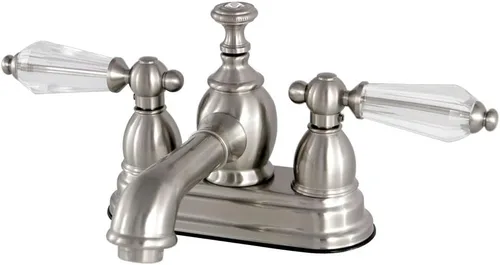 Kingston Brass KS7008WLL Grifo de lavabo central de 4 pulgadas con ventana emergente de latón, 4-1/2 pulgadas en alcance de boquilla, níquel
