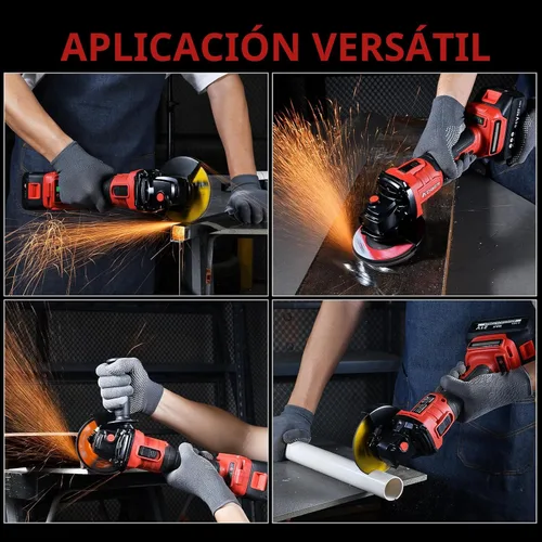 Miniatura 6 de AOBEN Amoladora angular inalámbrica de 4-1/2 pulgadas, herramienta de amoladora con batería de 21V, amoladoras eléctricas de potencia, motor sin