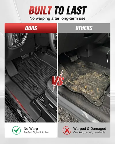 Miniatura 8 de Alfombrillas para 2020-2026 Chevy Silverado/GMC Sierra 1500/2500HD/3500HD de 2 filas y 4 puertas y 2019 1500 de 2 filas y 4 puertas sin caja
