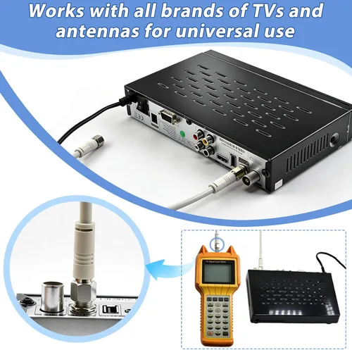 Miniatura 6 de Divisor de satélite de 5 a 2500 MHz, divisor CATV de 2 vías con cable coaxial RG6 y 2 conectores, para alimentación de paso a LNB, mejora la calidad