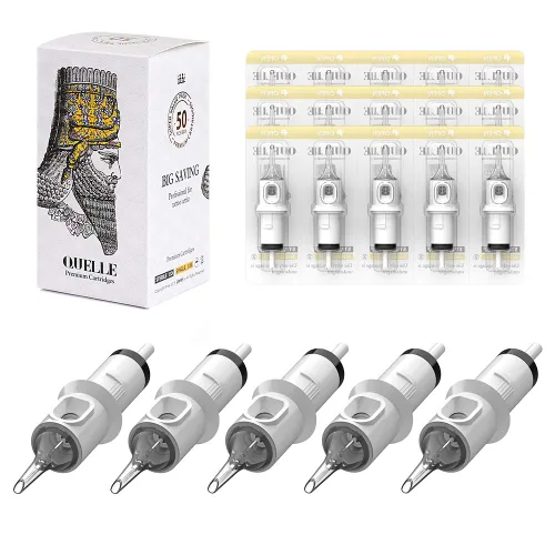 Miniatura 10 de HAWINK Agujas de cartucho para tatuaje #12 Estándar 3 delineador redondo X-Taper 50 piezas con membrana desechable profesional EN05S-50-1203RLT
