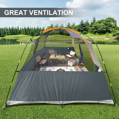 Miniatura 6 de CAMPROS CP Upgraded 6/8 Person Camping Tents, Waterproof Windproof Family Tent with Larger Mesh Windows & Door, Double Layer, Easy Set Up, gris