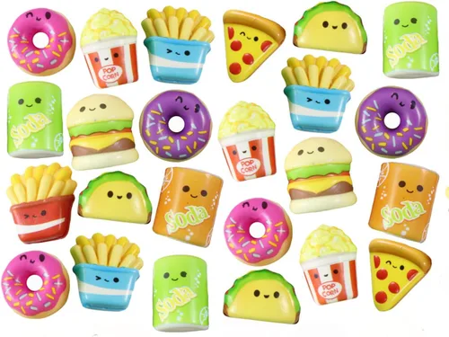 Miniatura 5 de Curious Minds Busy Bags 24 lindos juguetes esponjosos de micro alimentos de elevación lenta - Mini recuerdos de fiesta de espuma viscoelástica