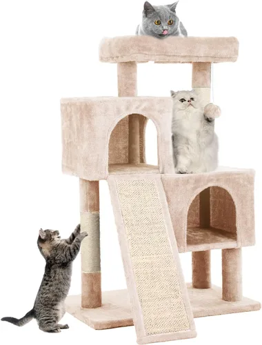 Miniatura 9 de Árbol para gatos de interior, torre para gatos de 36 pulgadas, condominio de varios niveles para gatos con sisal, tabla de rascar, bola colgante