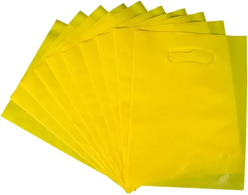 Miniatura 20 de ysmile Bolsa de plástico para compras para pequeñas empresas, bolsa de polietileno para mercancías con asa troquelada de gran tamaño 11.8x15.8