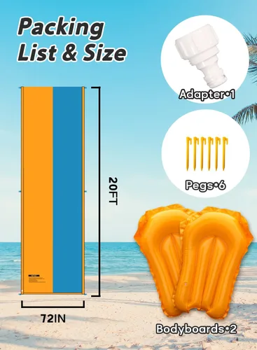 Miniatura 2 de Spring Water Tobogán acuático para patio trasero de niños, 17 pies x 3 carriles de carreras, toboganes de agua deslizantes con aspersor para edades