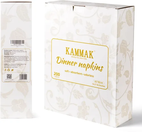 Miniatura 6 de KAMMAK Servilletas blancas de papel de cena con bolsillo, paquete de 200 servilletas desechables de lino para recepción de boda, servilletas a