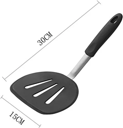 Miniatura 3 de Volteador de silicona, aleta perfecta para panqueques y volteador de huevos, espátula de goma resistente al calor ancha para alimentos grandes
