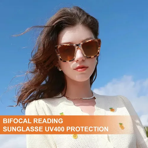 Miniatura 2 de LADEESSE Paquete de 3 lentes de sol bifocales para mujer, lentes de lectura de sol de gran tamaño con ojo de gato, estilo vintage, para exteriores
