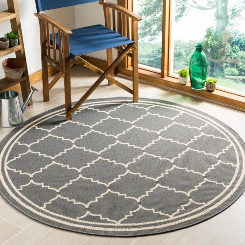 Miniatura 21 de SAFAVIEH Alfombra lavable para exteriores, colección Courtyard de 2.3 x 6.7 pies, color negro y crema, no desprende pelusa y de fácil limpieza