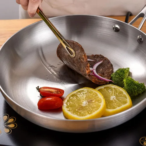 Miniatura 8 de LOLYKITCH Juego de sartenes de 8.5-10-12 pulgadas de acero inoxidable tricapa de 3 unidades, sarténes, juego de ollas para cocina de inducción, apto