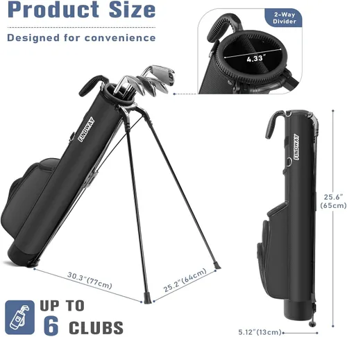 Miniatura 2 de Findway Bolsa de Soporte de Golf, [Espacio Generoso Mejorado] Bolsa de Golf Pequeña para Campo de Práctica, Par 3 y Campos Ejecutivos, Bolsa Ligera