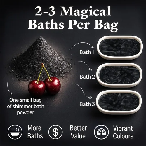 Miniatura 3 de Bomba de baño brillante de cereza negra en una bolsa - Bombas de baño perfumadas hechas a mano para mujeres, niños y hombres - Bombas de baño