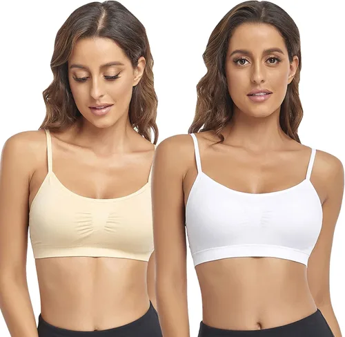 Miniatura 21 de Litthing Bralettes Padded for Women Cami Strap Bra Seamless Sportsbra Wireless Comfort Yoga Lightly T-Shirt Tank Tops