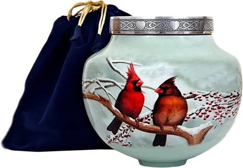Miniatura 13 de hlc Hermosa urna grande de cremación de pájaros cardenales para cenizas humanas, hecha a mano, urna asequible para cenizas (adultos (200 libras)