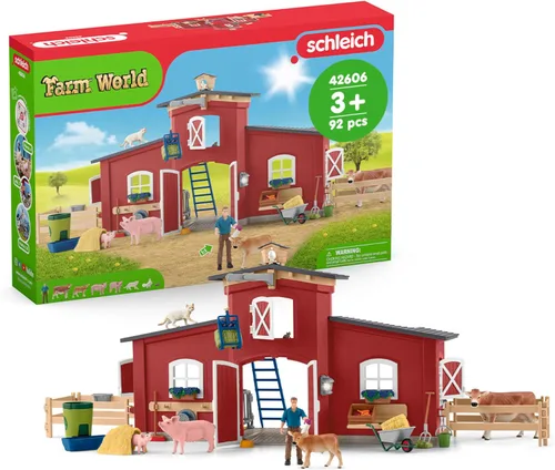 Miniatura 14 de Schleich Farm World - Juego de 6 piezas de perrera de juguete con Golden Retrievers para niños. Juguetes de animales de granja para niños y niñas.