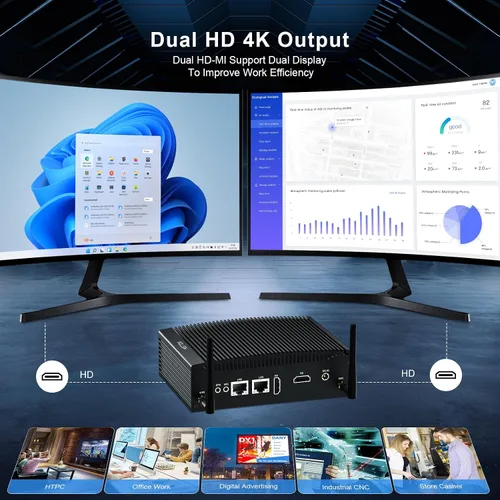 Miniatura 5 de HISTTON Mini computadora Windows 11 Pro, Mini PC de escritorio Core i5-8265U, DDR4 8 GB de RAM, SSD de 128 GB, Micro PC, Dual LAN, BT4.2, Mini PC